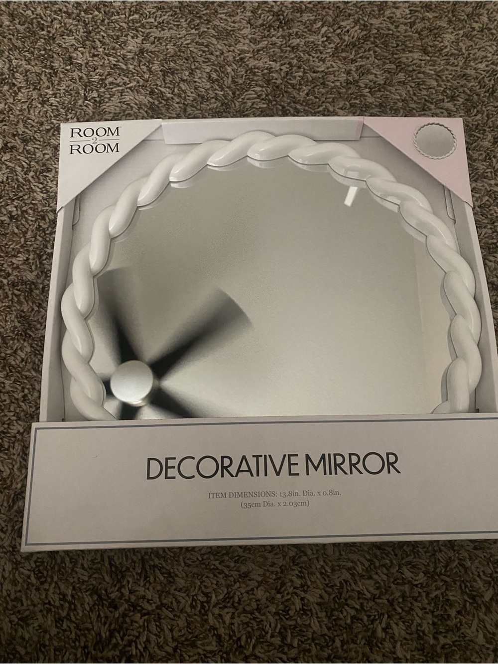 White Braided Decorative Wall Mirror